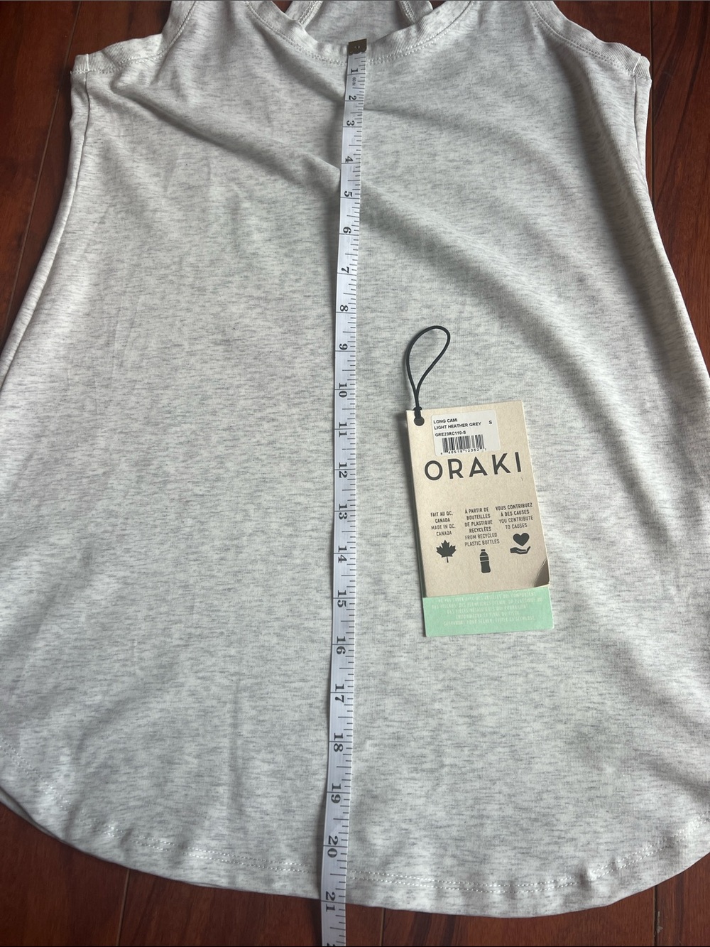 NWT Oraki Long Cami Heather Grey - Picture 9 of 10